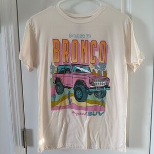Ford Bronco Women’s Graphic T-Shirt - Cream and Pink